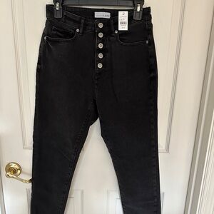 LOFT NWT—Black High-Waisted Button-Fly Jeans